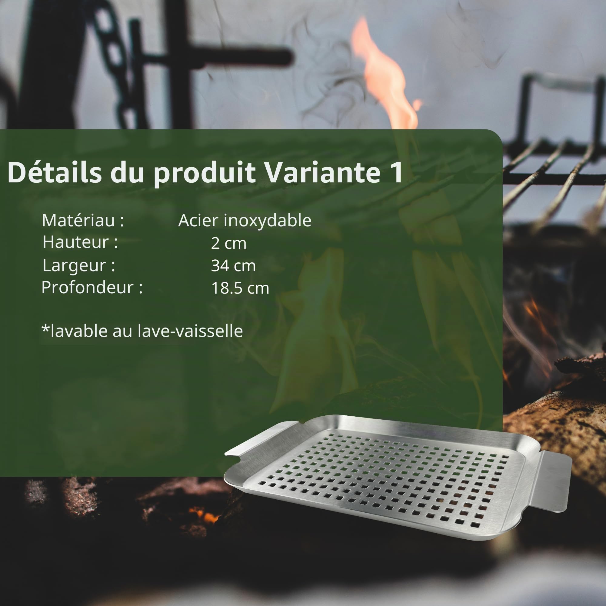 HeRo24 Lot de 3 paniers de barbecue en acier inoxydable