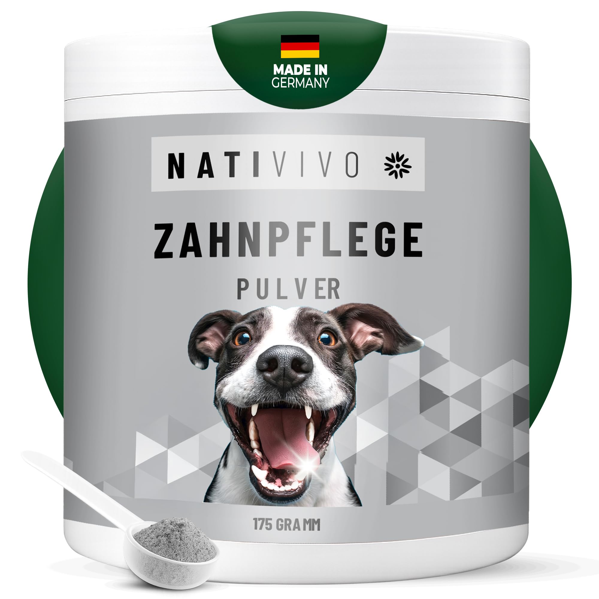 NATIVIVO Zahnpflege Hund - Zahnsteinentferner Hund Zahnstein entfernen - Zahnpulver für Hunde Zahnpflege gegen Mundgeruch & Zahnstein - Dental Pulver für Hunde - Mundgeruch Entferner plaque off hund