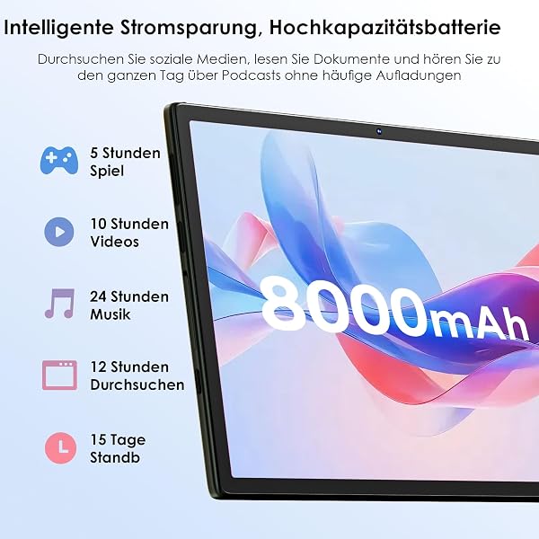 ZENTALITY Kinder Tablet 10 Zoll Android 15 mit 30GB RAM + 64GB ROM(2TB), 5G WLAN 6, Widevine L1, Elterliche Kontrolle, 8-Core, 8000 mAh, Kids Tablet mit Kinder Hülle Eva + 360° Drehbarer Ständer,Blau - 4