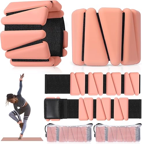 Vinsot Juego de 4 pesas de muñeca para mujer (4 libras) de silicona ajustables para yoga, pilates, gimnasio, entrenamiento, correr, caminar,