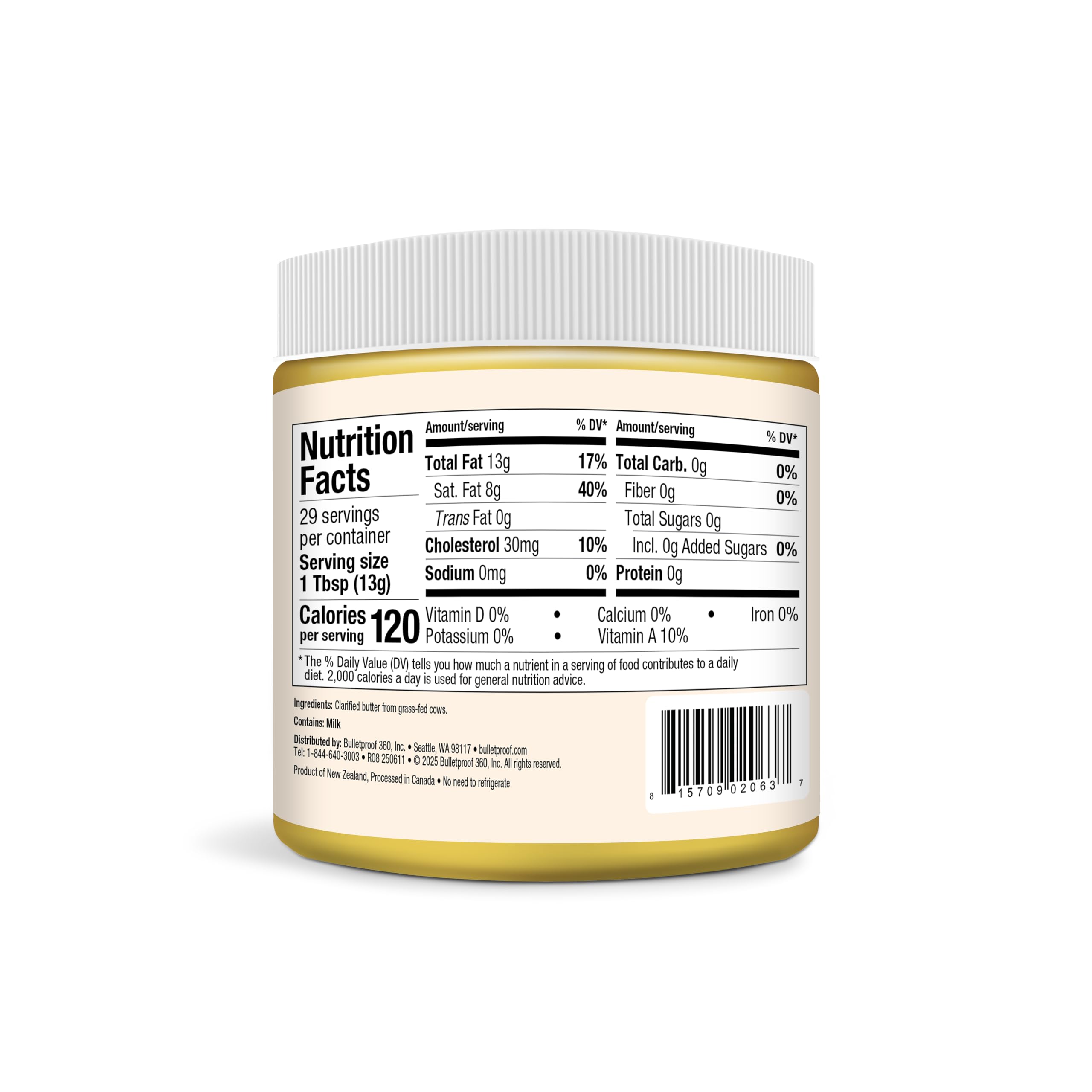 Bulletproof Embouche Ghee, la qualité de Beurre clarifié la graisse de vaches élevées au pâturage (13,5 Onces)