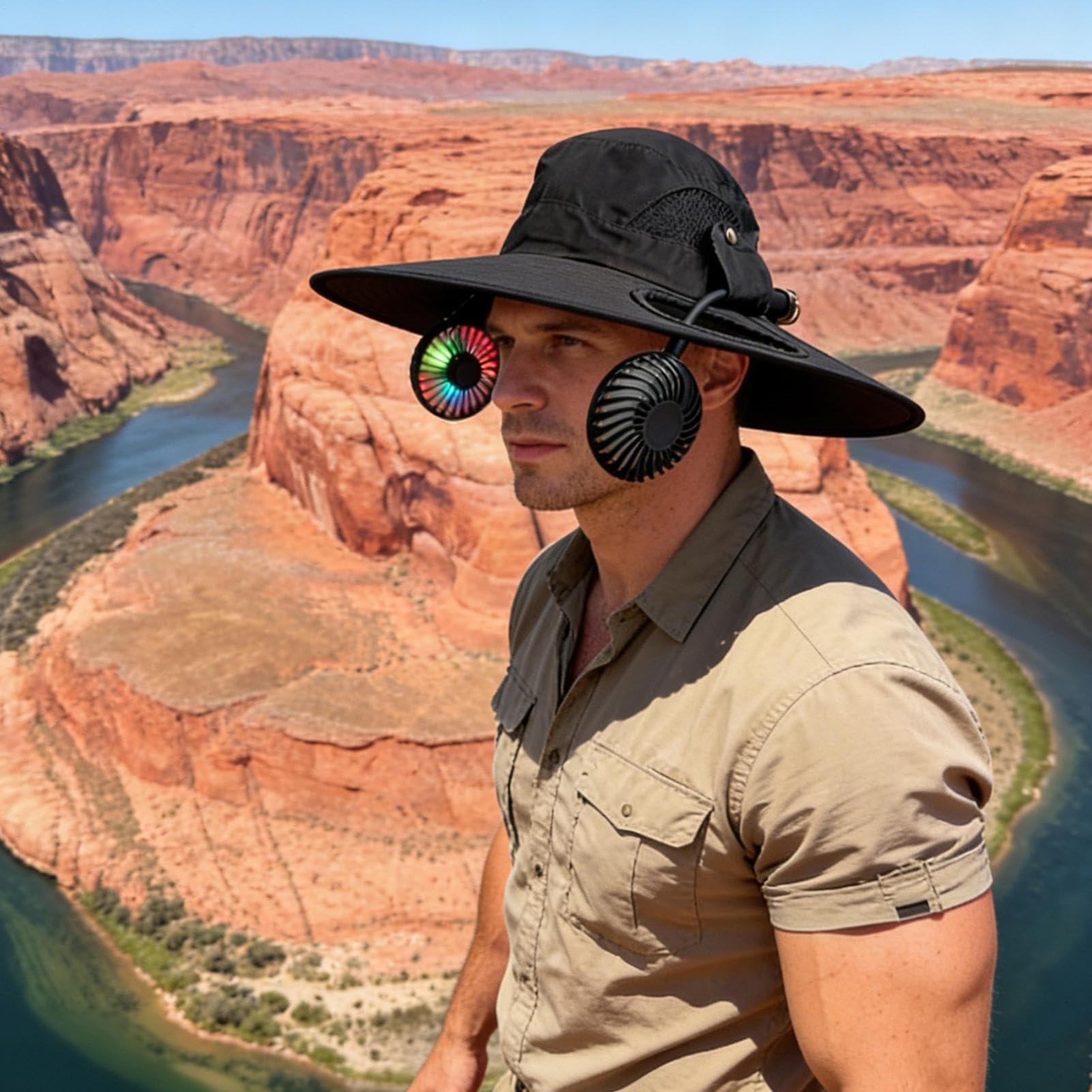Cappello da Sole con Ventilatore Impermeabile Portatile Rinfrescante | Cappello Parasole con Protezione UV per Spiaggia Pesca Viaggio Escursionismo Giardinaggio Golf