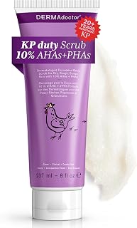 DERMAdoctor KP Duty Body Scrub Dermatologist Formulated Exfoliant for Keratosis Pilaris and Dry, Rough, Bumpy Skin with 10% AHAs + PHAs, 8 fl oz