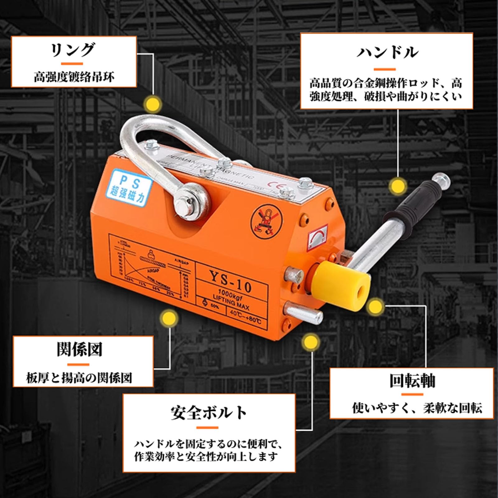 Amazon | qingshenyi リフティングマグネット200kg 永磁リフマ 永久