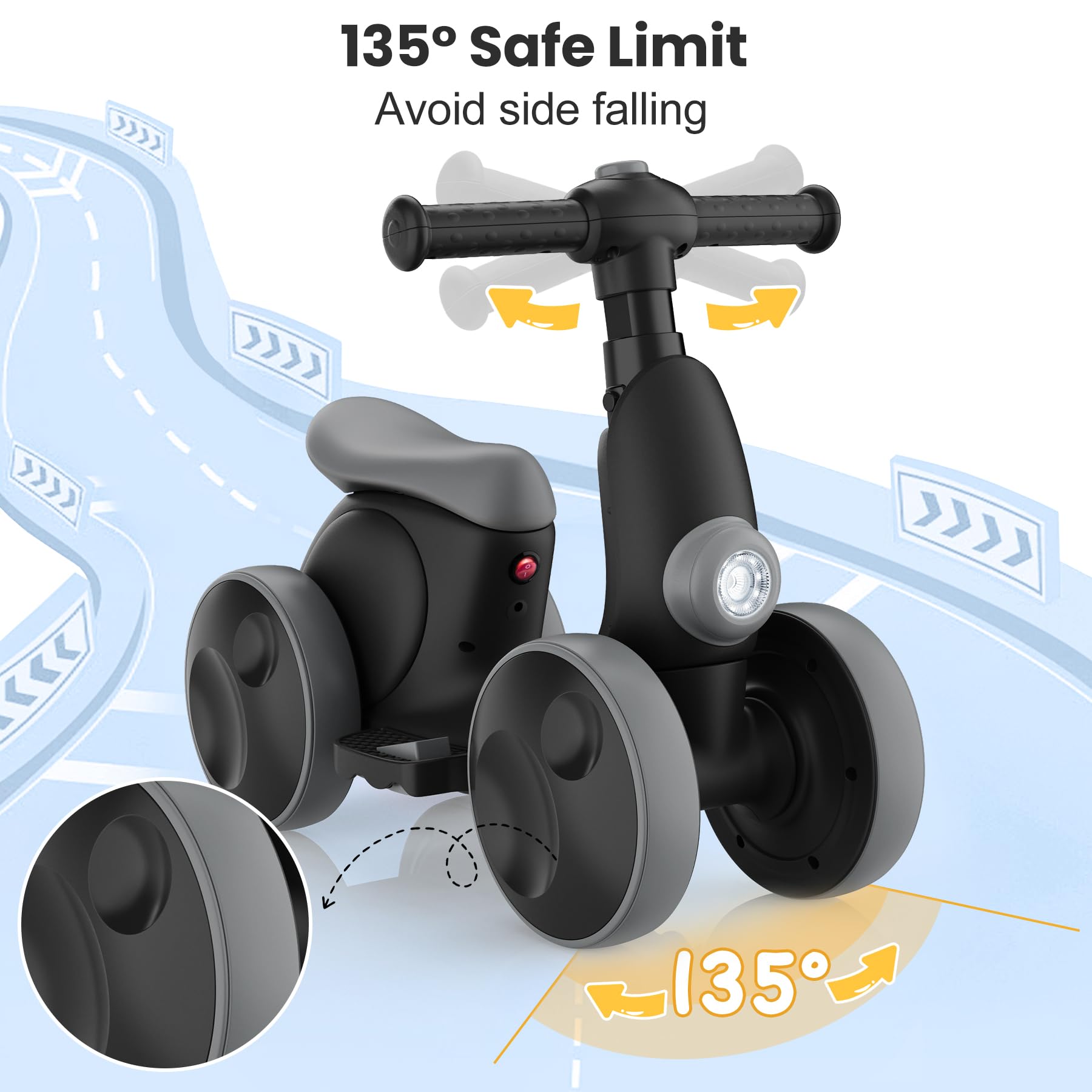 VITONIS Draisienne Électrique pour Tout-Petits avec Machine à Bulles pour Garçons et Filles De 1 an, Draisienne 4-en-1 pour Enfants avec Musique et Lumières LED, Jouet Cadeau pour 12-48 Mois