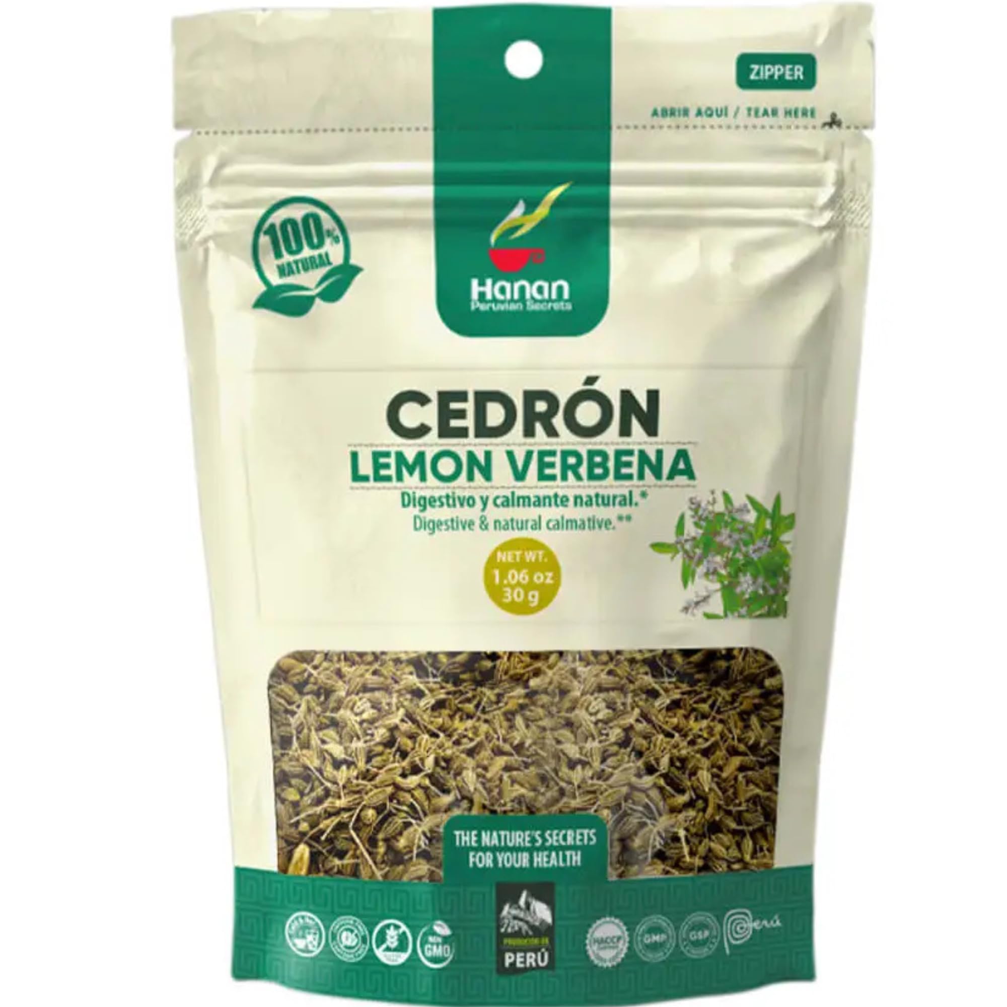 Hanan Lemon Verbena (Cedron) Loose Herbs – Herbal Tea All-Natural Beebrush from Peru’s Andes Mountains Flavor in Cooking Recipes, Potpourri, Perfumes and Essential Oil, 1.06 Ounce (Pack of 1)
