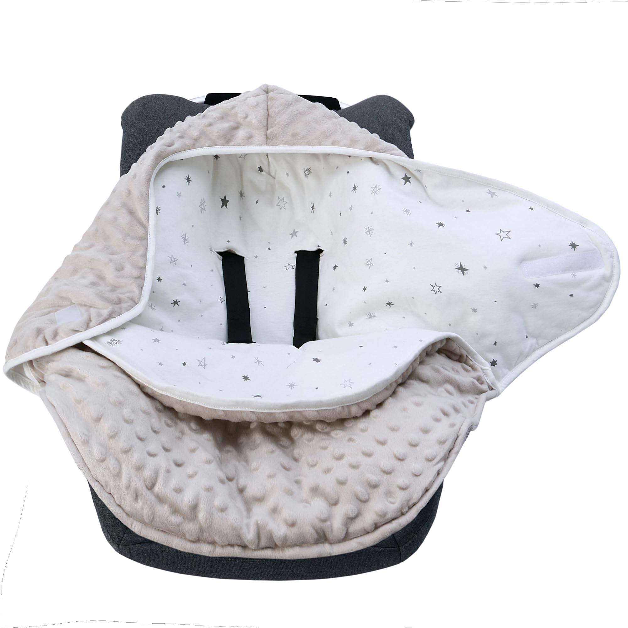 Einschlagdecke Babyschale für Universal Fußsack Babydecke Baumwolle Baby Pucksack für Kinderwagen Autositz 3-12 Monate (Stern M (3-12M))
