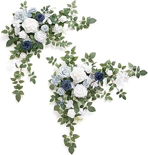 Ling's moment Dusty Blue Artificial Flower Garland Wedding Arch Flowers ...