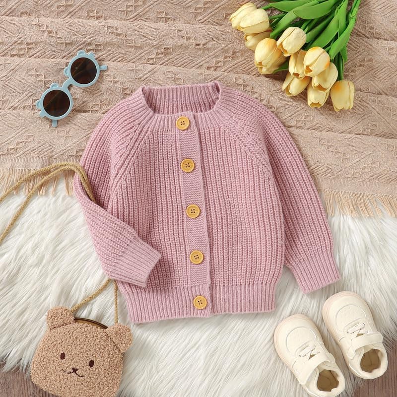 LAWKUL Baby Cardigan Sweater Romper Pullover Ultra Soft Knit Clothes Lightweight Long Sleeve for Boy Girl Infants & Toddlers