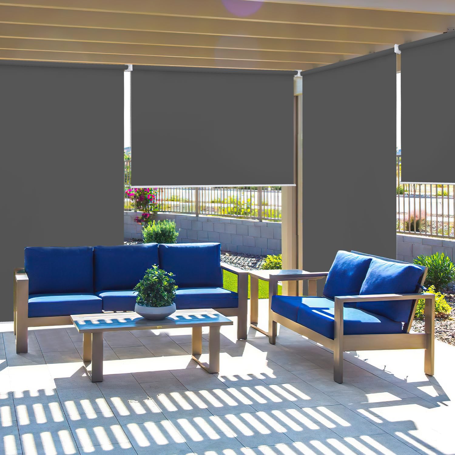 Store Vertical 180 x 140 cm Protection Solaire Store latéral, Résistant aux intempéries, pour Balcon, terrasse, Jardin, Anthracite