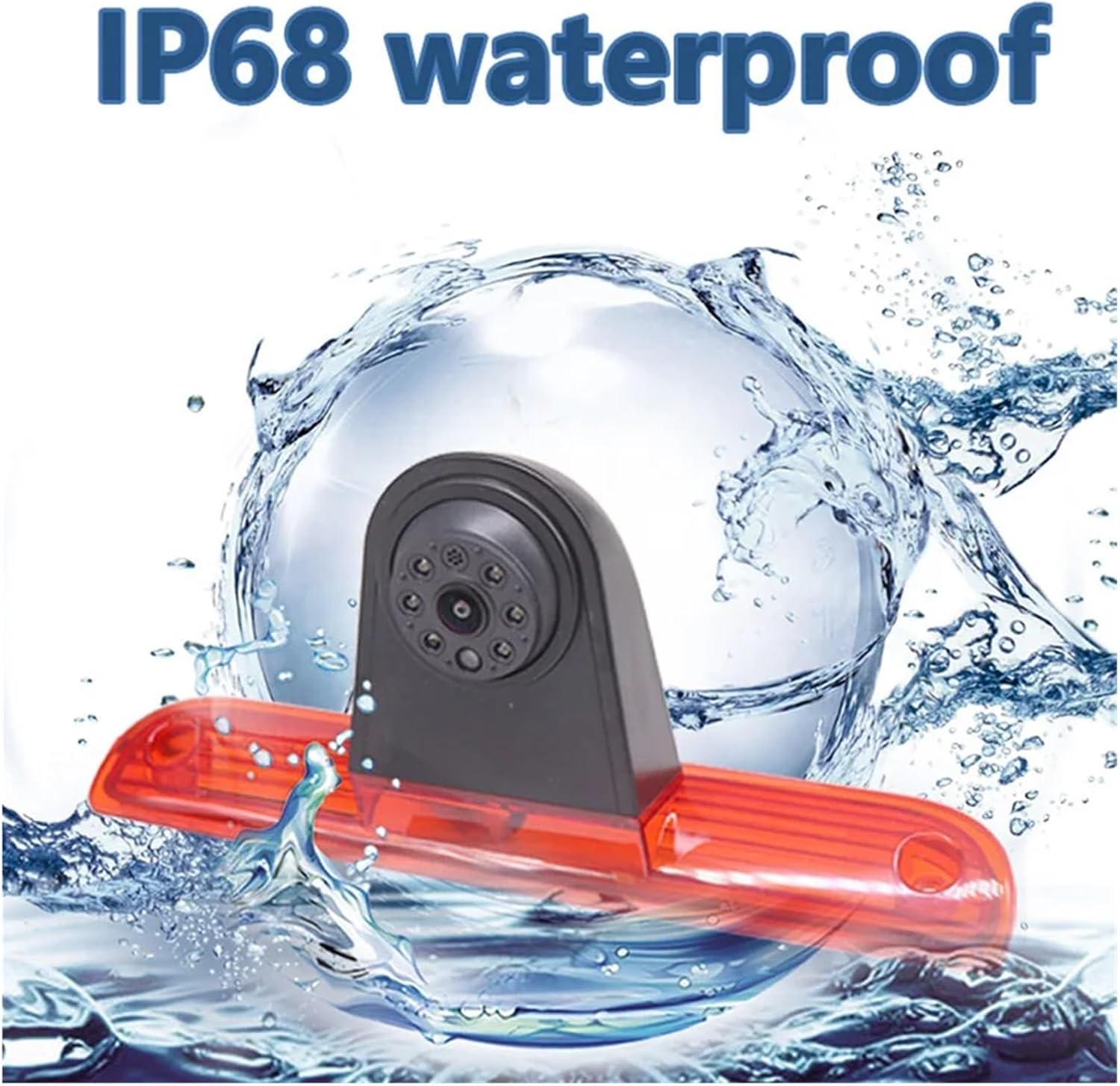 Car Brake Light Rear View Reverse Camera with 4.3-inch Car Monitor Compatible with Fiat Ducato Peugeot Boxer Citroen Relay(Black)