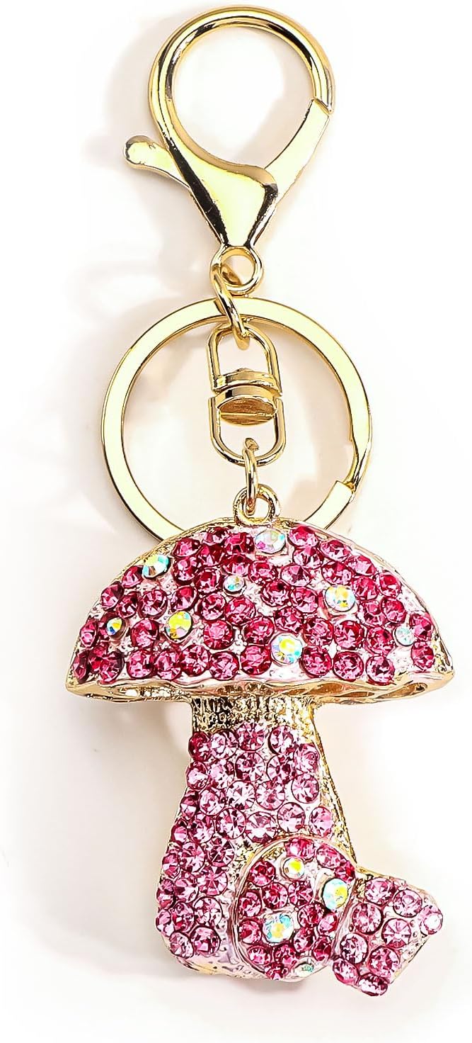 Mushroom Keychain Crystal Keychain Mushroom Gifts for Women Crystal Gifts for Women Birthday Christmas Valentine
