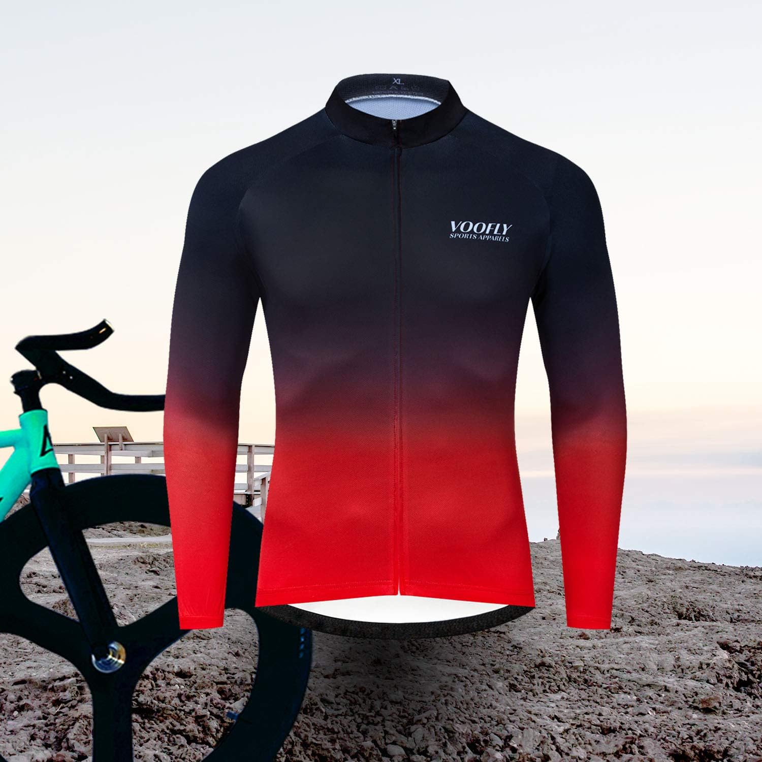 Mens Bike Jersey Long Sleeve Cycling Shirts with Pockets Reflective Full Zipper MTB Bicycle Wear Mens Bike Jersey Long Sleeve Cycling Shirts with Pockets Reflective Full Zipper MTB Bicycle Wear