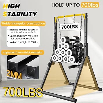 DOBESTS Foldable Power Tower Dip Station, Free Standing Pull Up Bar