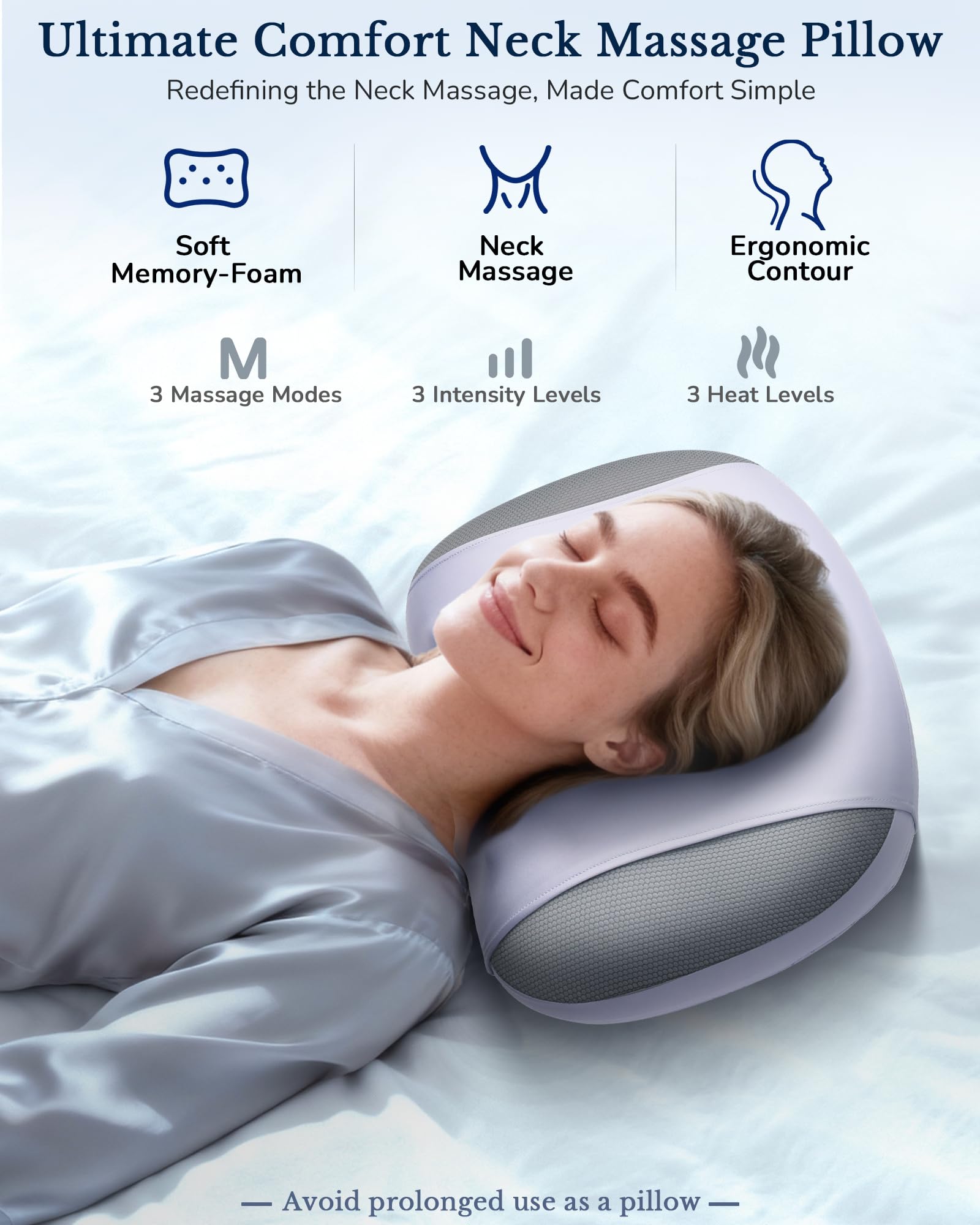 Cuscino massaggiatore collo 3 in 1 con calore, impastare Shiatsu 4D