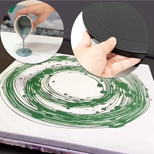 Vista 4 de Rueda giratoria de 11 pulgadas para esculpir tartas giratorias, soporte de mesa giratoria de pintura negra para rociar pintura, con soportes de lona