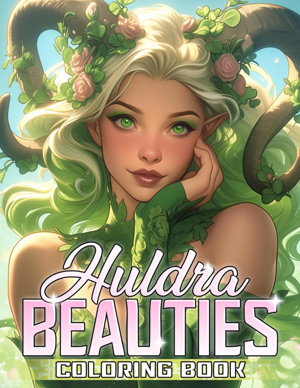 Huldra Beauties Coloring Book: Nordic Folklore Coloring pages featuring Enchanting Forest Maidens and Nature Spirits for Adults and Teens Mindful Relaxation and Mystical Forest Landscapes