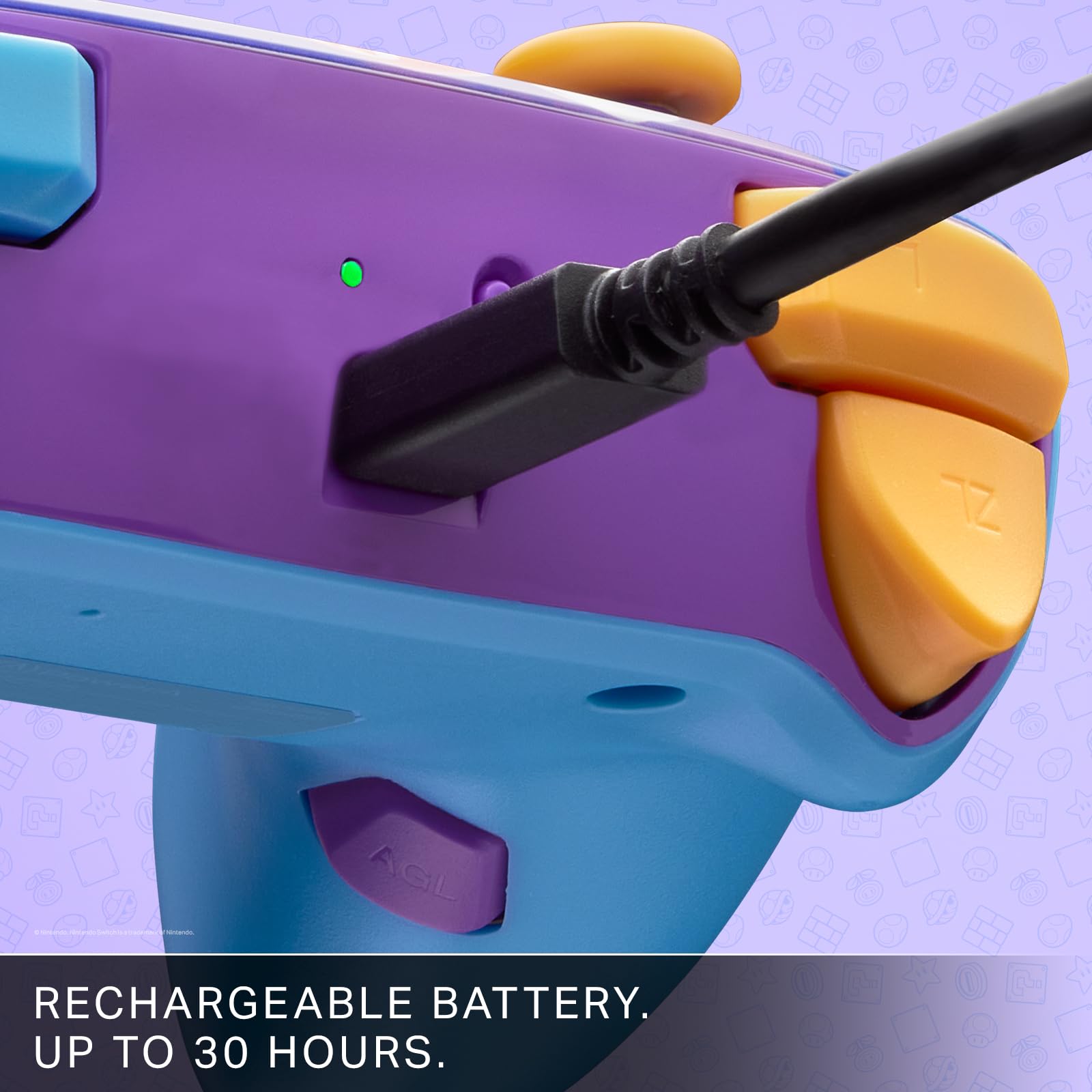 Ulepszony kontroler bezprzewodowy PowerA do konsoli Nintendo Switch - Kolorowe plaski postaci, Nintendo Switch model OLED, Nintendo Switch Lite, gamepad, kontroler do gier, kontroler Bluetooth