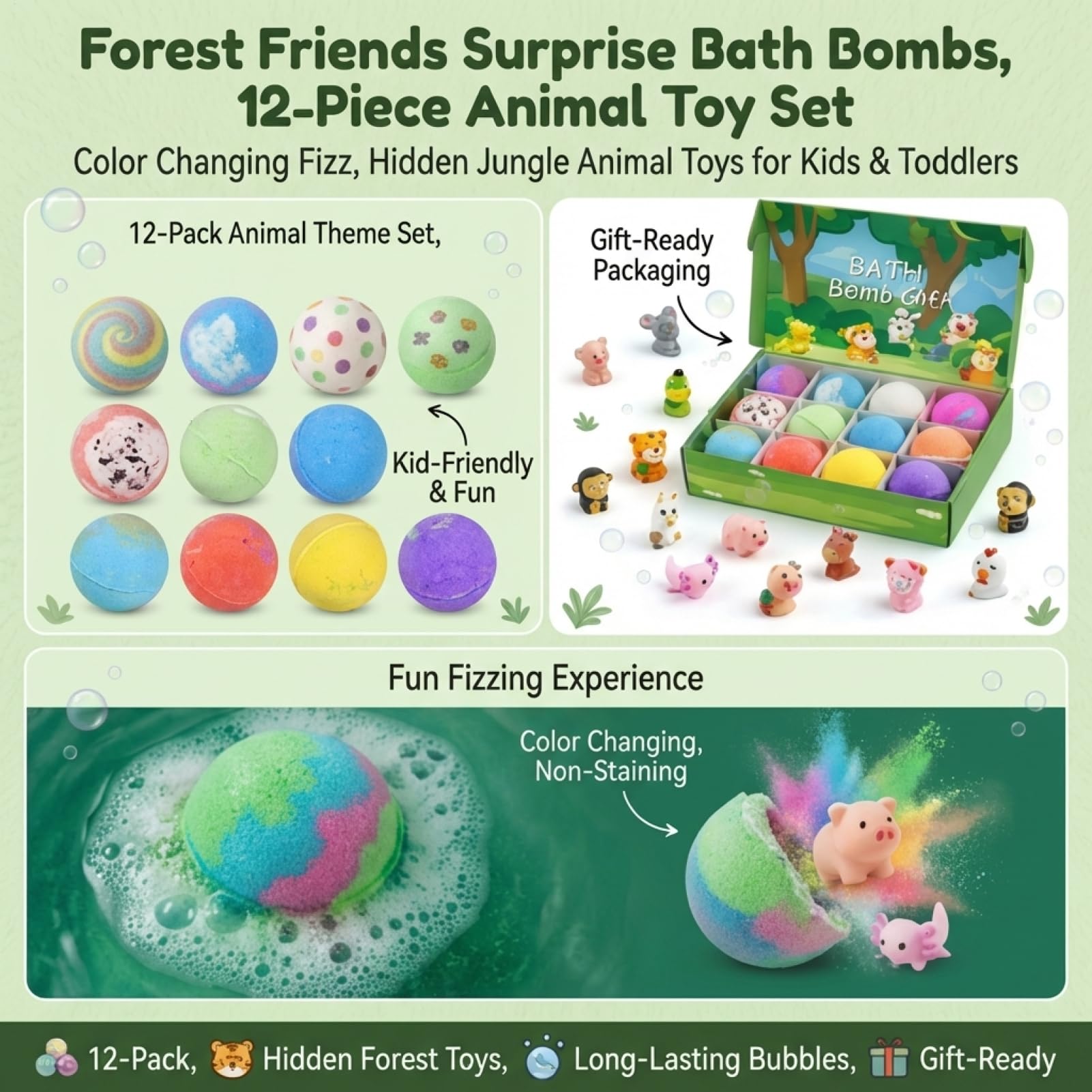 Bola De Baño con Juguetes - Bola De Baño Hecha A Mano | Bolas De Sal De Gaseosas | para Niños Y Niñas | Textura Suave para Piel Sensible Y Seca — view 3
