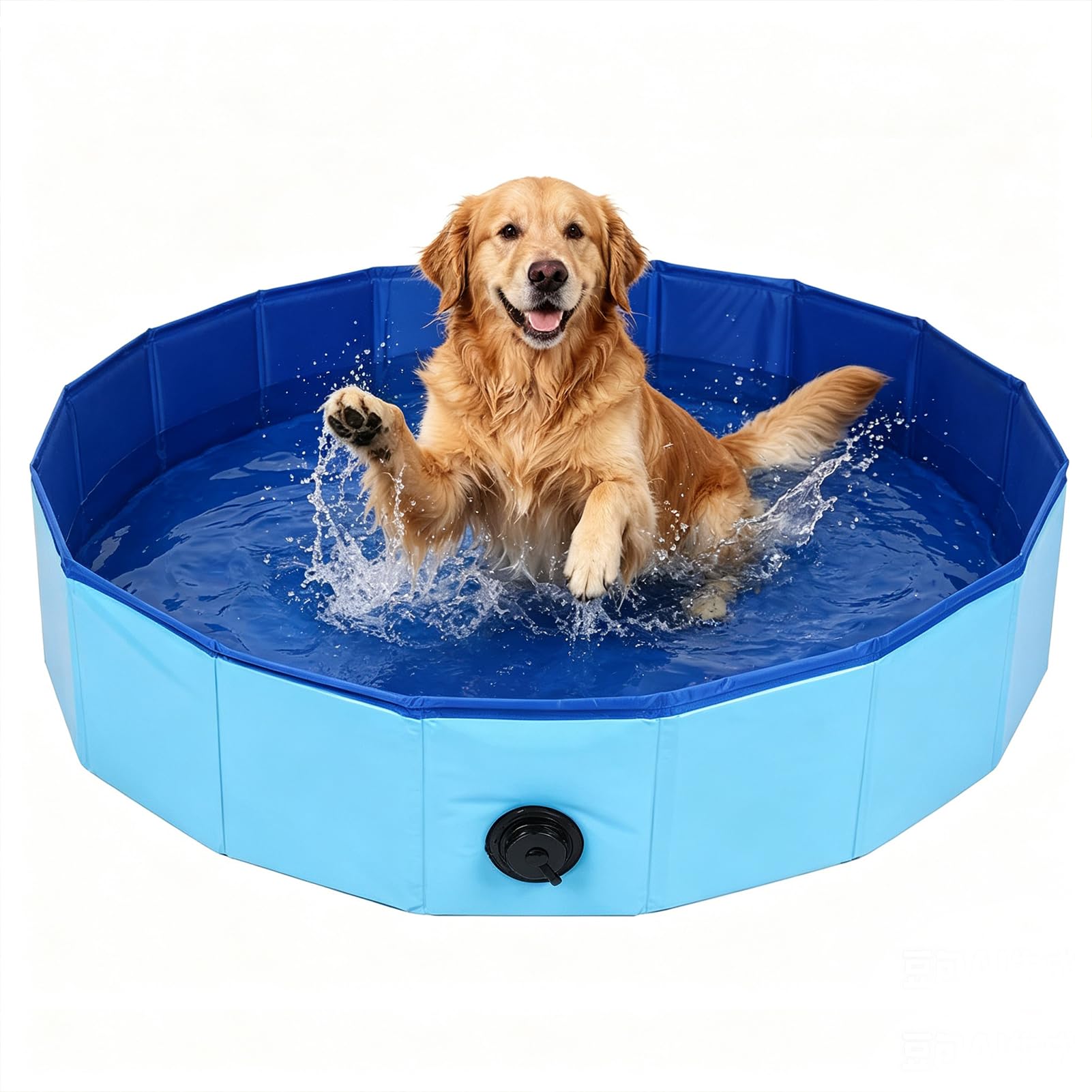 Hundepool, Planschbecken Faltbare für Hunde & Katzen, 50x50x10 cm Eckig Katzenpool, Hundebadewanne, Planschbecken ohne Aufblasen für Haustiere, Klappbar Schwimmbecken für Kleine Hunde & Katzen