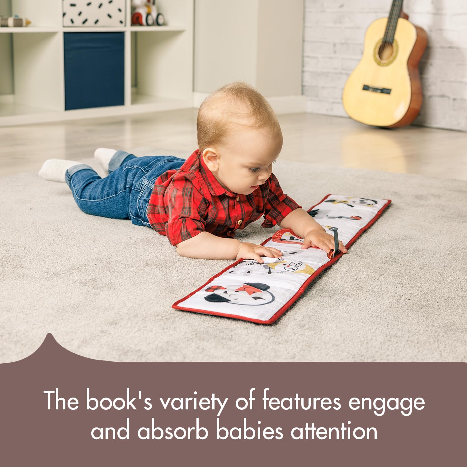 Tiny Love Double-Sided First Book, Baby Sensory Book, 0+ Months, Baby Books, Black and White, 6 Fun Activities - Image 3