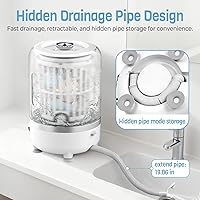 Vista 6 de Mini lavadora, lavadora pequeña de 3 litros con manguera de drenaje y cesta giratoria, inalámbrica de 3000 mAh, lavadora compacta de apartamento