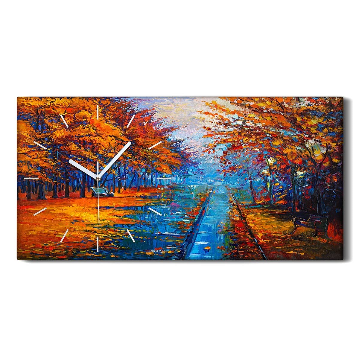 Horloge silencieuse sur toile 60x30cm pour dormir sans tic-tac