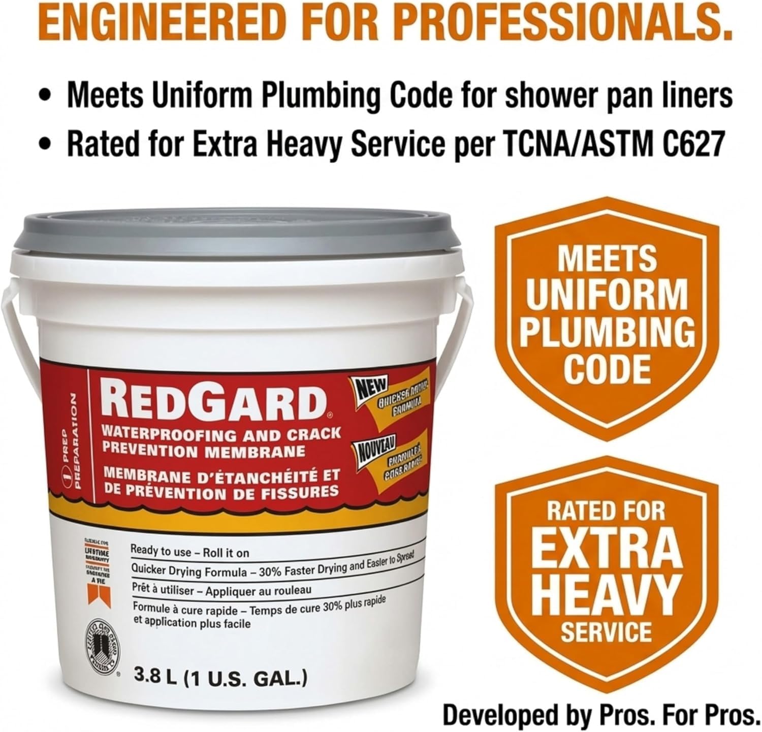 Custom Building Products RedGard Ready to Use Pink Waterproofing and Crack Prevention 1 gal. | Ready to Use product thumbnail 4