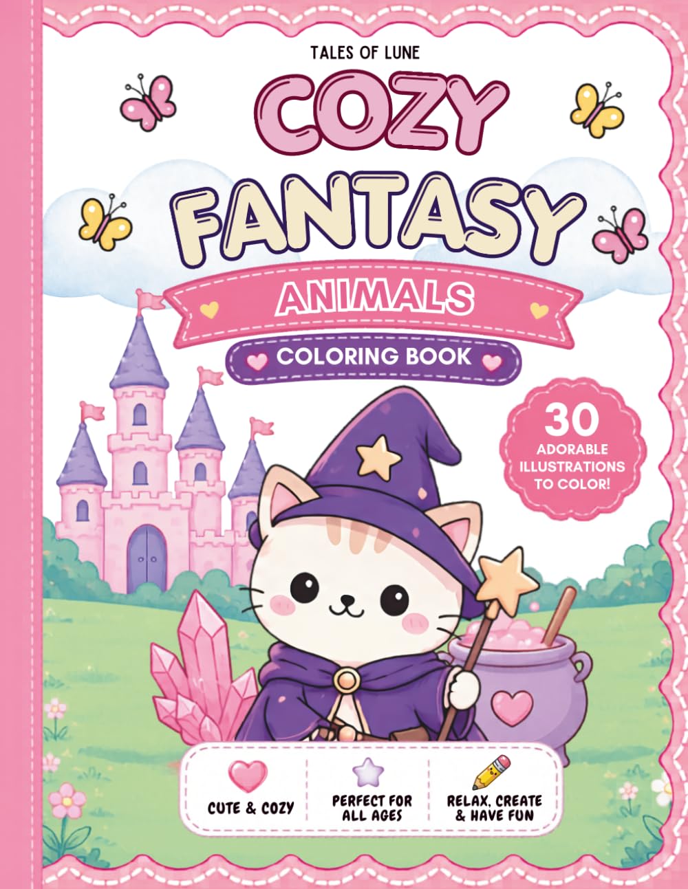 Cozy Fantasy Animals: Coloring Book
