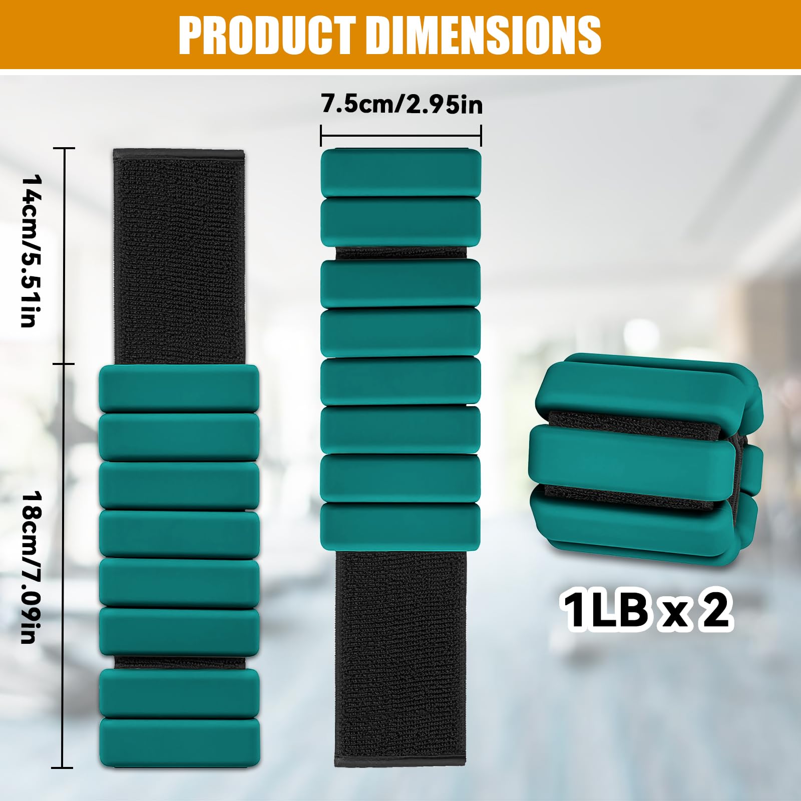 2 Pezzi Polsiere e Cavigliere Regolabili con Pesi 0,45KG & 0,9KG, Set Manubri Rimovibili per Fitness, Per Donne e Uomini Jogging, Yoga, Pilates, Aerobica, Cardio, Allenamento Forza, Danza