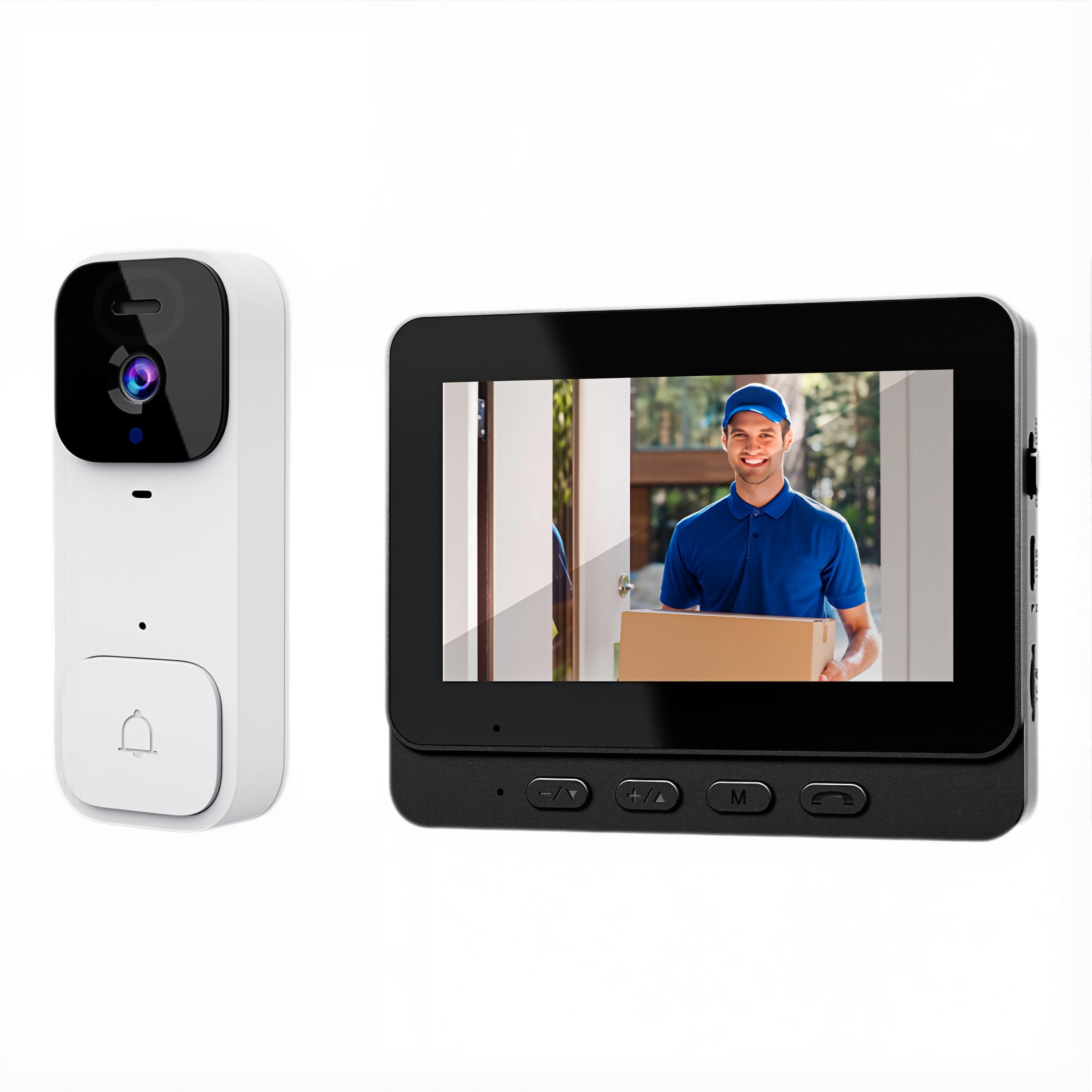 SproutSage X7 Smart Video Doorbell for Home Use with Display Screen, Wireless Intercom, and High-Definition Video Surveillance