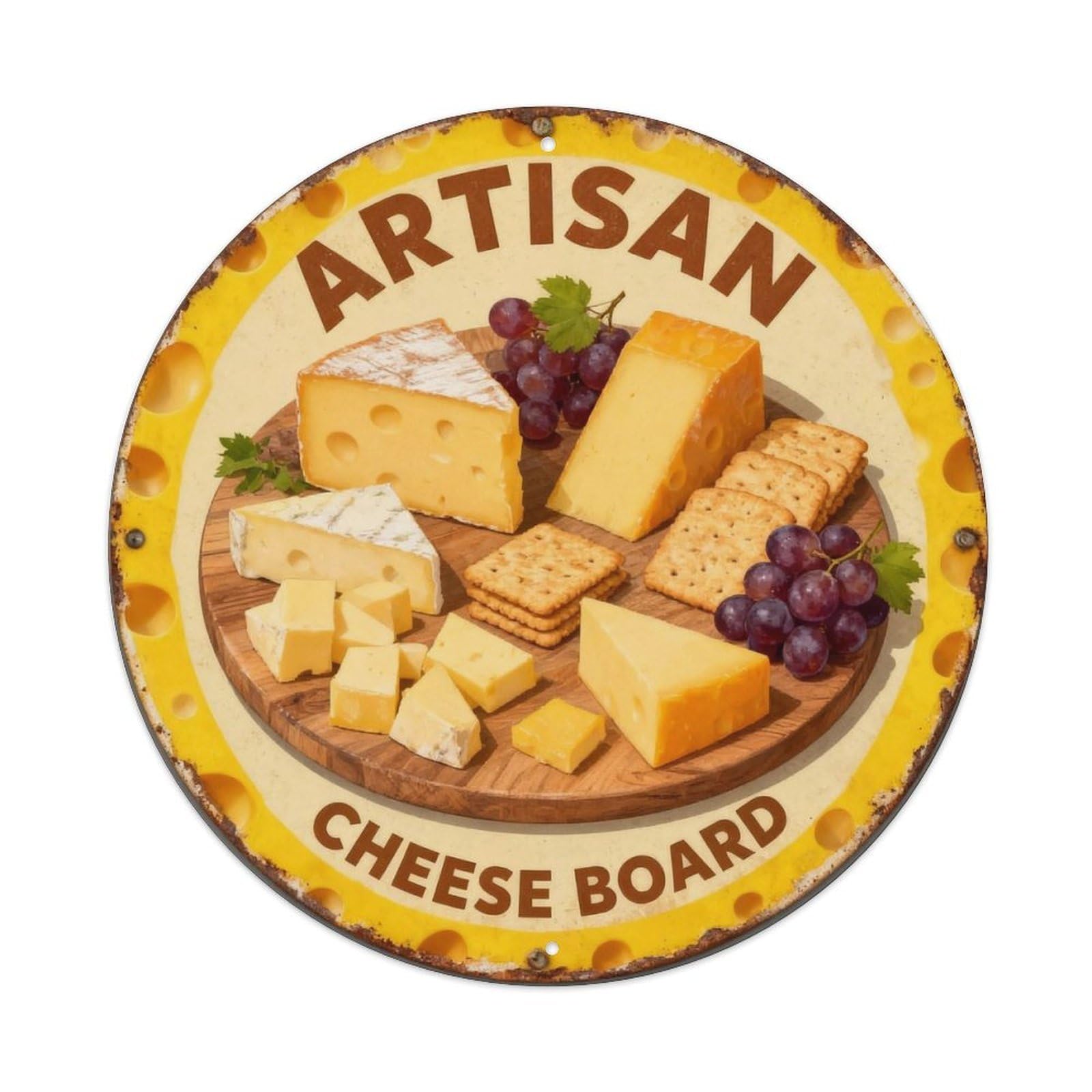 Artisan Cheese Board Metal Tin Sign Plaque