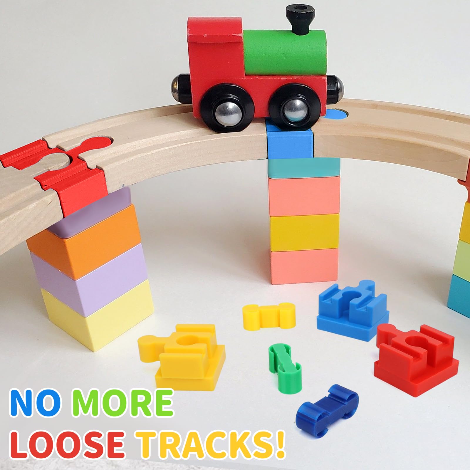 28 Pezzi Connettori Adattatori Compatibili Con Brio Duplo, Attraversamento Per Treno, Connettori Per Binari, Connettori per binari Builder Set