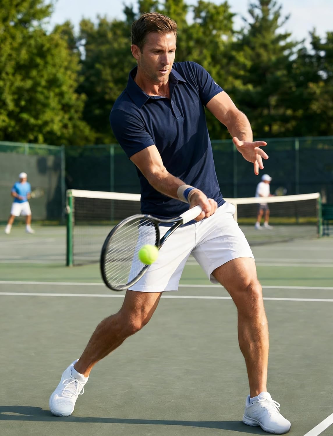 PINSPARK Mens Polo Shirt Performance Moisture Wicking Polo Shirts for Men UPF 50 Golf Shirts Quick Dry Casual Collared Shirt - Image 5