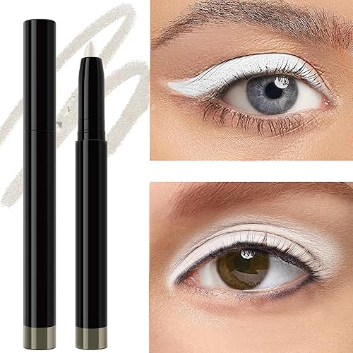 Miniatura 4 de Sombra de ojos blanca en barra suave en lápiz de sombra de ojos, brillante, impermeable, de larga duración, iluminador hipoalergénico de alto