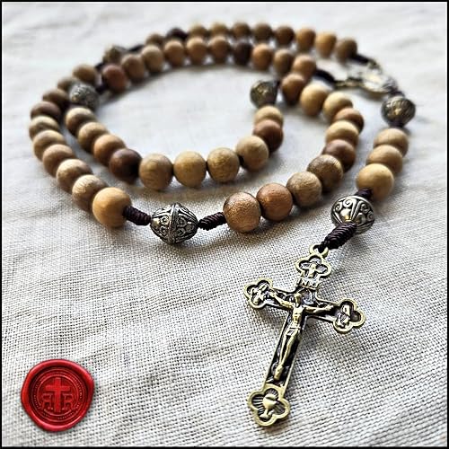 Miniatura 2 de Wood Rosary - Elegantly Handmade Wooden Bead and Bronze Rosary Catholic or Christian Gift Rosaries