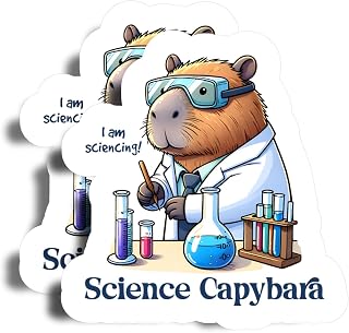 I Am Sciencing! Science Capybara Magnet - 5" On Longest Side - Cute Fun Animal - 2 Pack - Thick Strong Magnet - Magnet for Fridge, Toolbox, Cars - Made in USA - PLDFMAG0791