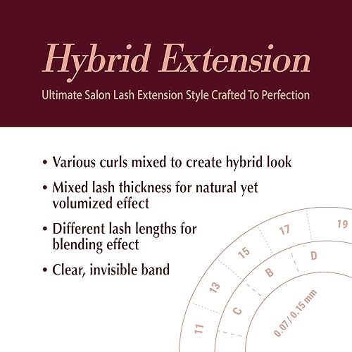 Miniatura 3 de i-ENVY - Pestañas postizas de extensión, pestañas híbridas transparentes invisibles, con aspecto natural, volumen mixto, rizos, pestañas postizas de