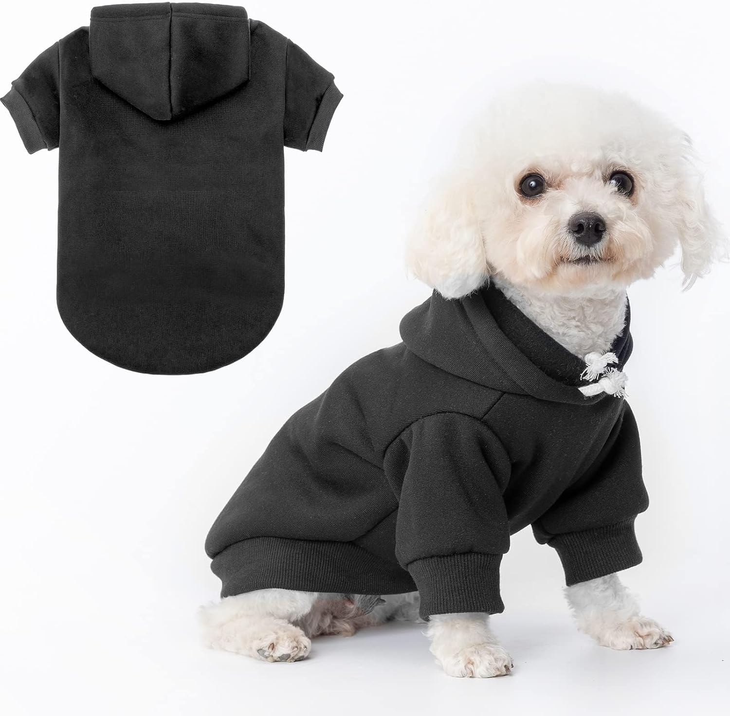 Hundepullover Mit Kapuze & Leinenloch - Fleece Gefüttert, Für Kleine Bis Große Hunde, Gemütlicher Winter-Hoodie