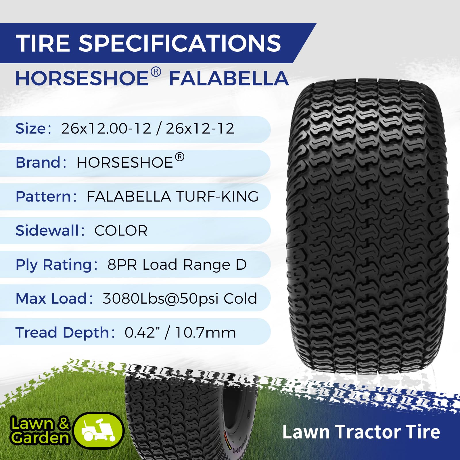 美品ファルコン12インチ　新品タイヤ Amazon.com : HORSESHOE FALABELLA 2 NEW 26x12.00-12 / 26x12-12 8PR