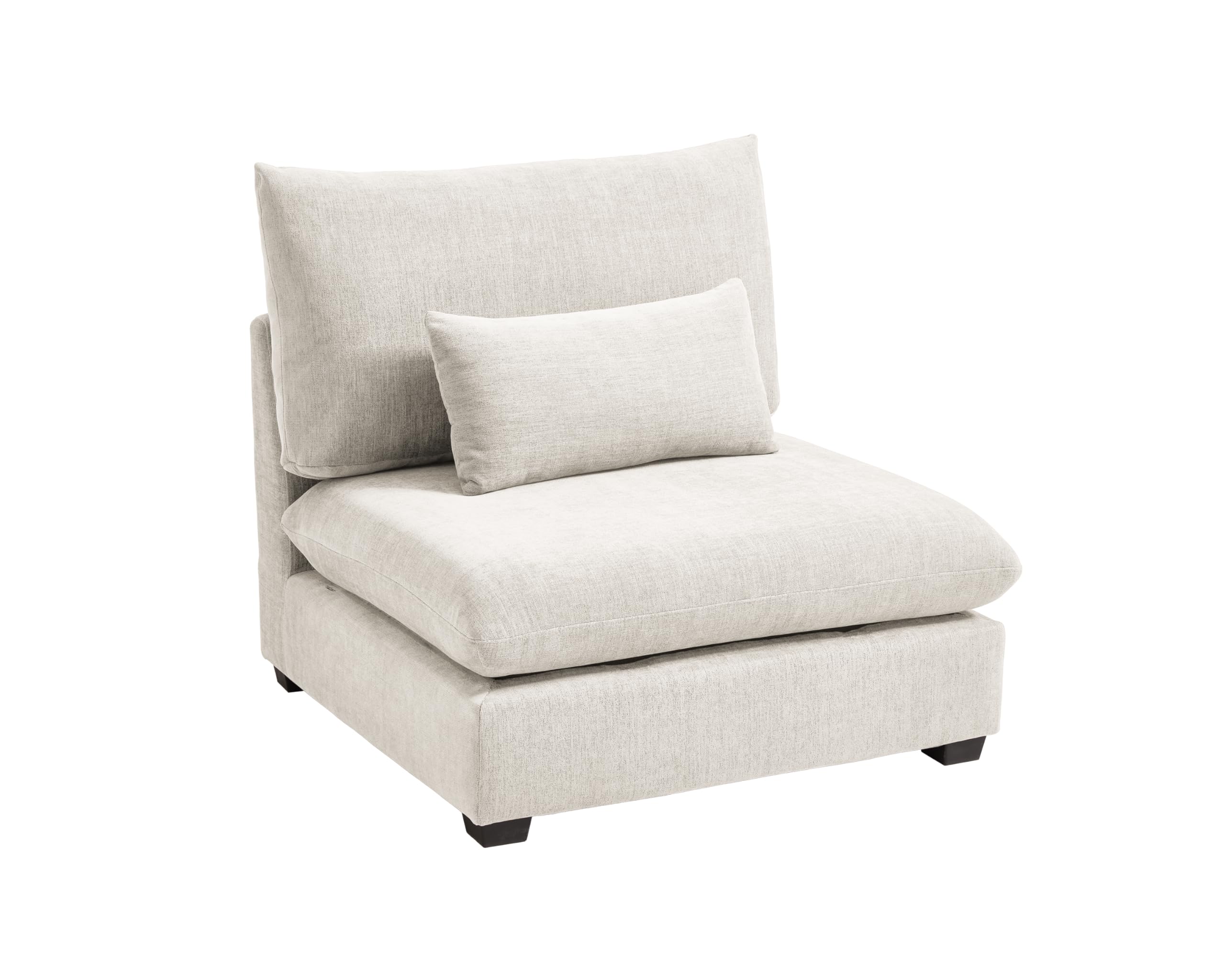 CHIC HOUSE Module for Modular Oversized Couch, Corduroy Customizable Chaise, Chenille Fabric Ottoman for Sectional Sofa, Upholstered Convertible