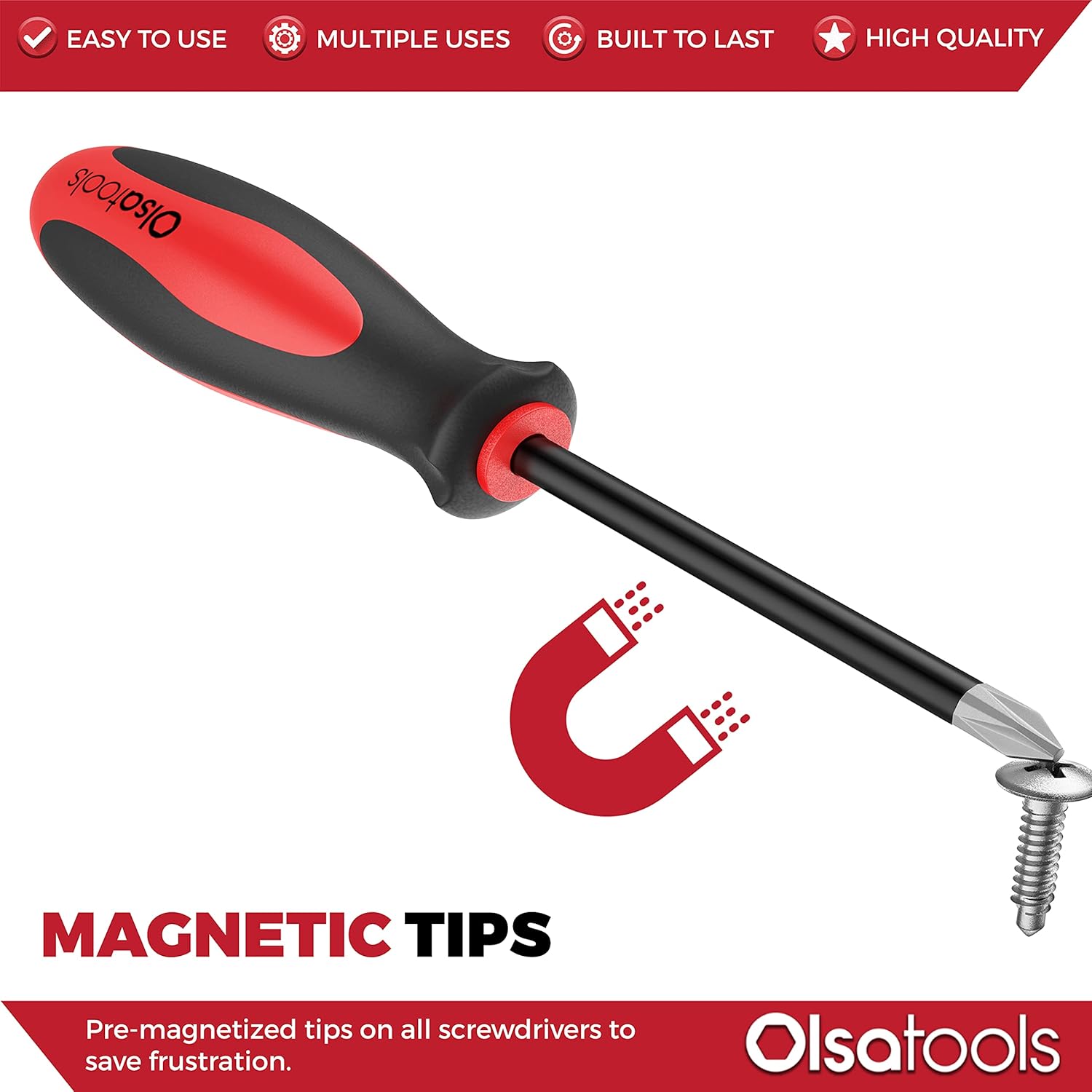 One-Day Sale: Up to 80% Off Olsa Tools Magnetic Screwdriver Set | 20 PCS Professional Handle Grip | Professional Quality Screwdrivers | Torx, Phillips and flatheads | Home and outdoors Repairs | Non-slip Comfortable Grip
