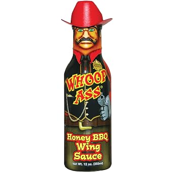 WHOOP ASS Honey Cowboy BBQ Barbecue Wing Sauce Try if you dare! Perfect Gourmet Gift for the Wing Sauce Fan