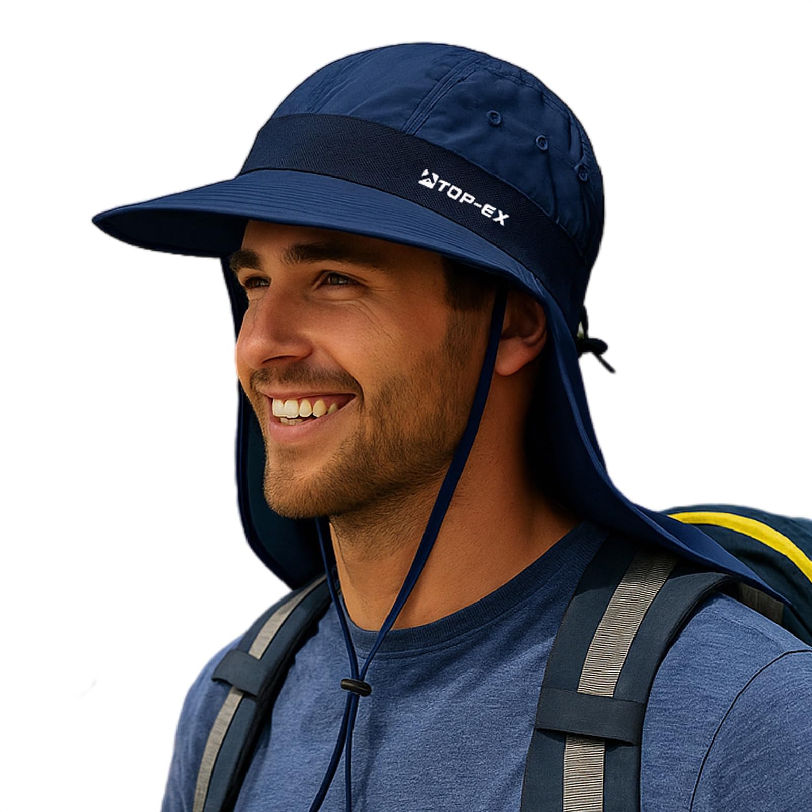 TOP-EX Cooling Sun Hat with Neck Flap - UPF 50+ Wide Brim Breathable Hat for Hiking, Fishing & Big Heads