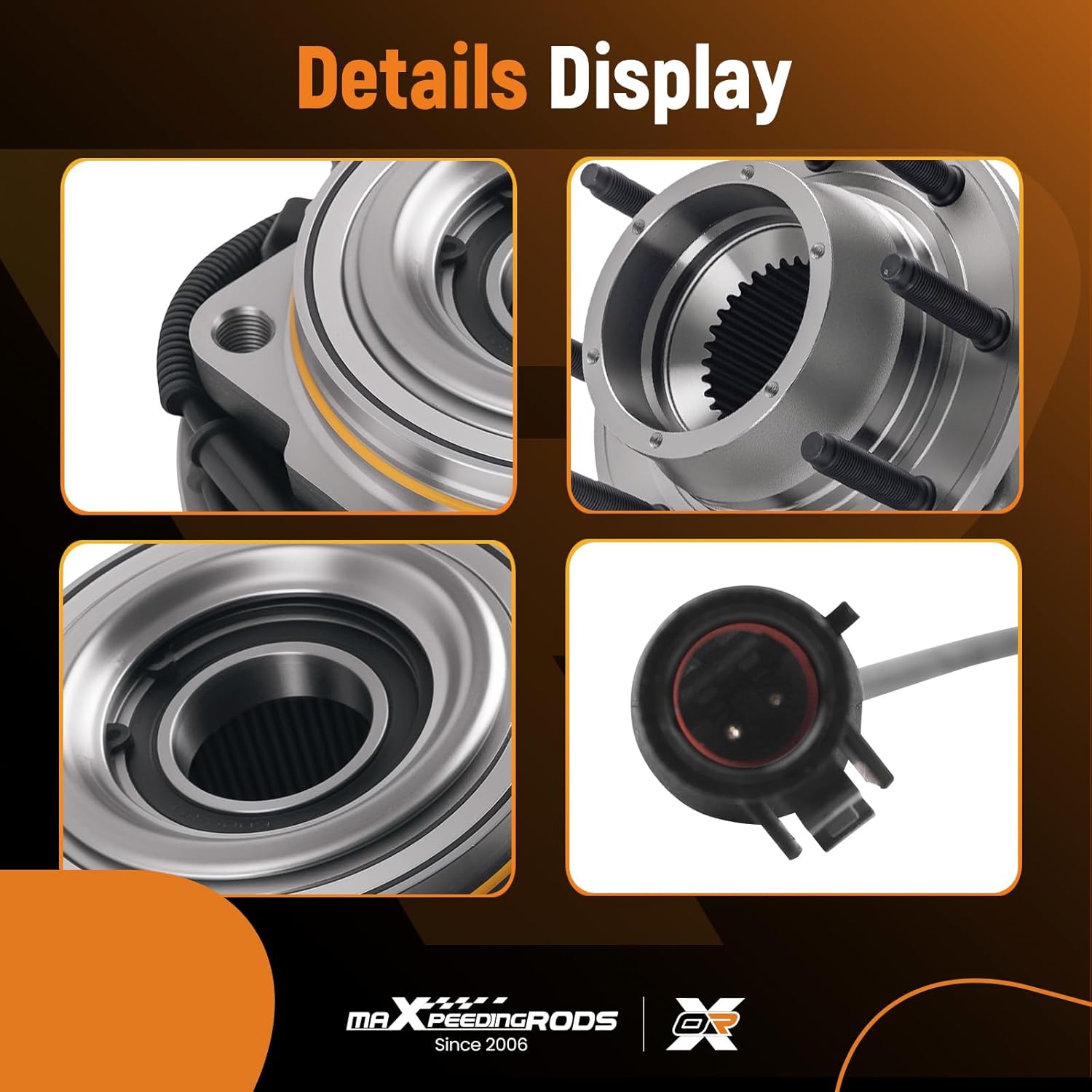 maXpeedingrods 515081 Front 4WD Wheel Bearing and Hub Assembly for Ford F-250 F-350 Super Duty 2005-2010 SRW 4WD w/ABS 8 Lugs