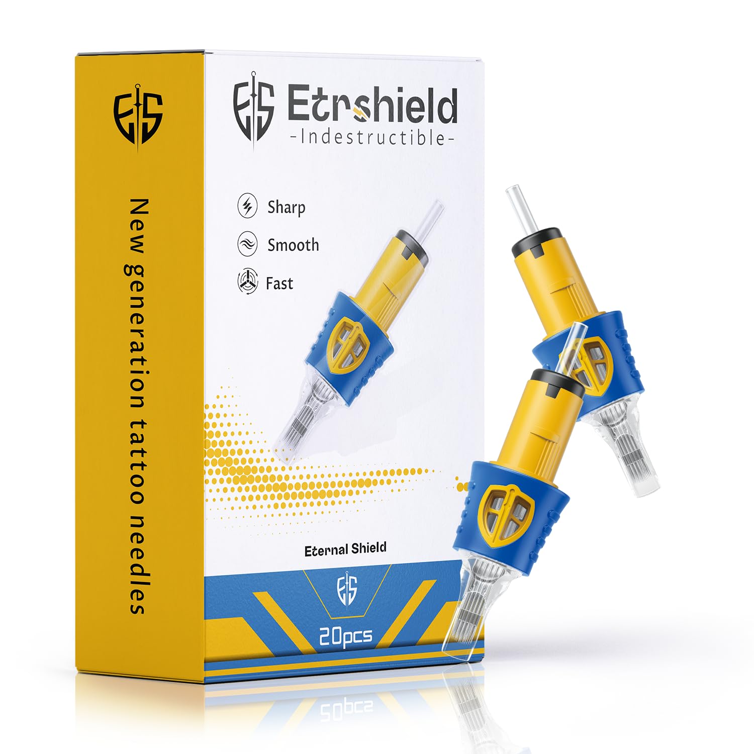 ES Shield Tattoo Needles Cartridges 1213RM, Silicone Grip, 20PCS