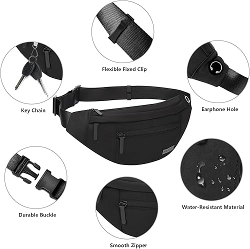 Miniatura 4 de MAXTOP Riñonera grande de senderismo para mujeres y hombres, riñonera con correa ajustable, gran regalo para corredor, bolsa de pasaporte para