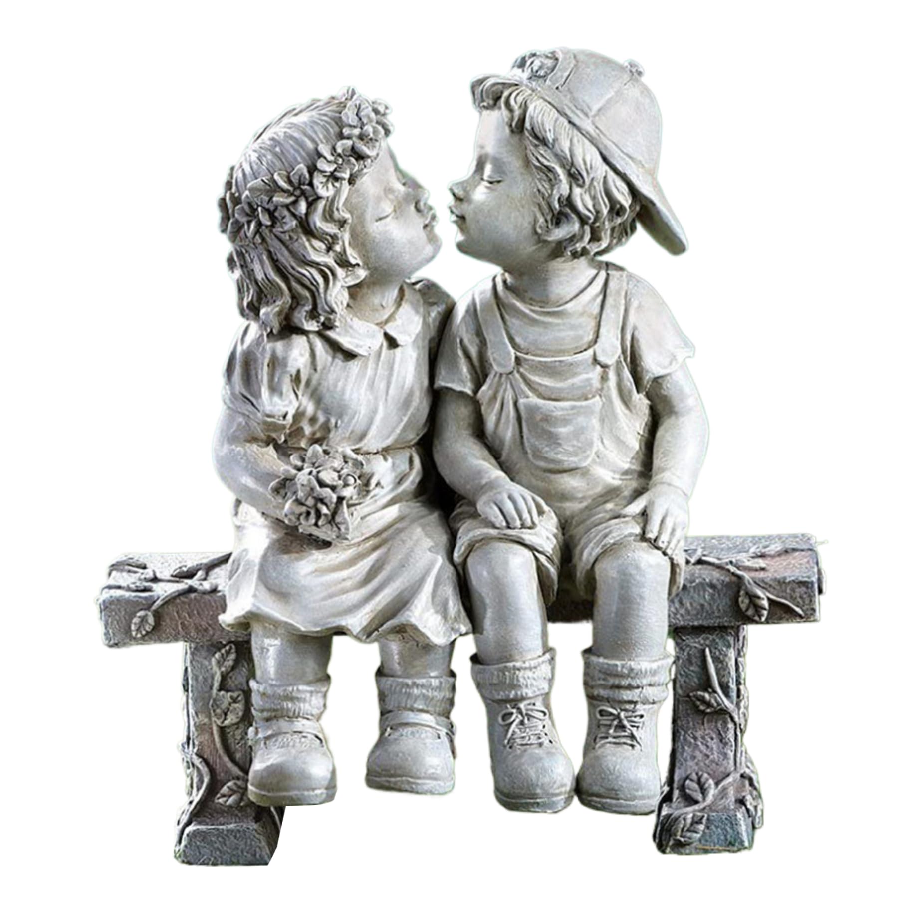 Vervevum Garden Statues Waterproof Resin Outdoor Statues Cute Boy and Girl Garden Decorations Creative Lawn Ornaments Multipurpose Sculpture for Yard Patio Art Decoration, Outdoor