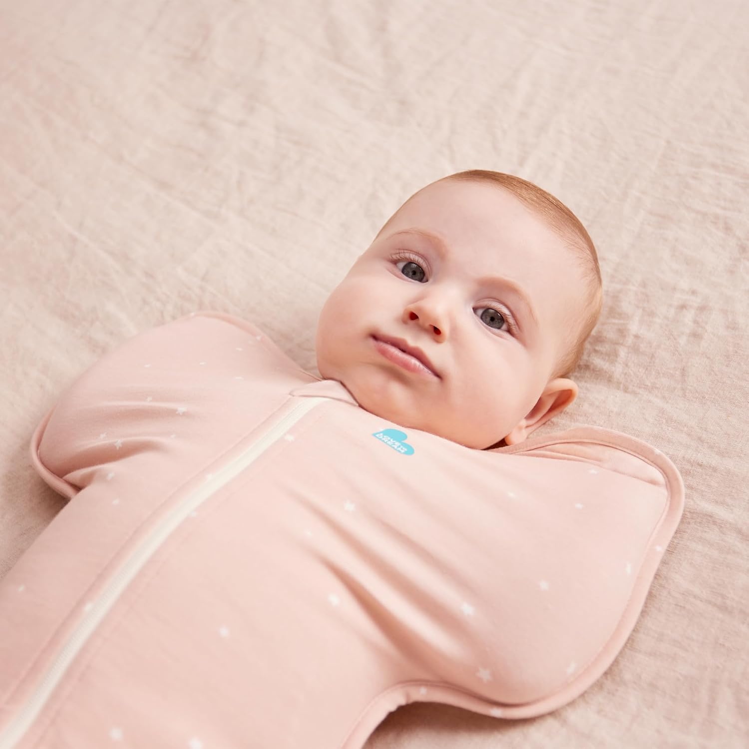 Love to Dream Swaddle UP, Baby Sleep Sack, Self-Soothing Swaddles for Newborns, Snug Fit Helps Calm Startle Reflex, New Born Essentials for Baby, 1.0 TOG, Small 8-13lbs, Powder Pink Twinkle