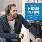 BlueParrott B350-XT Noise Cancelling Bluetooth Headset – Updated Design with Industry Leading Sound and Improved Comfort, Hands-Free Headset with Expanded Wireless Range and IP54-Rated Protection